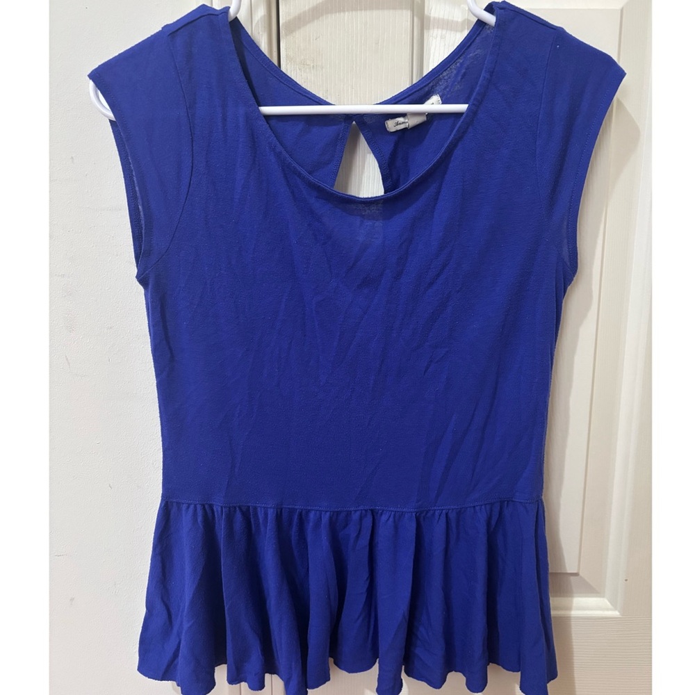 Royal Blue American Eagle Peplum Top